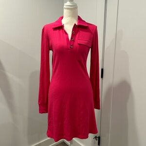Chic Long-Sleeve Red Dress